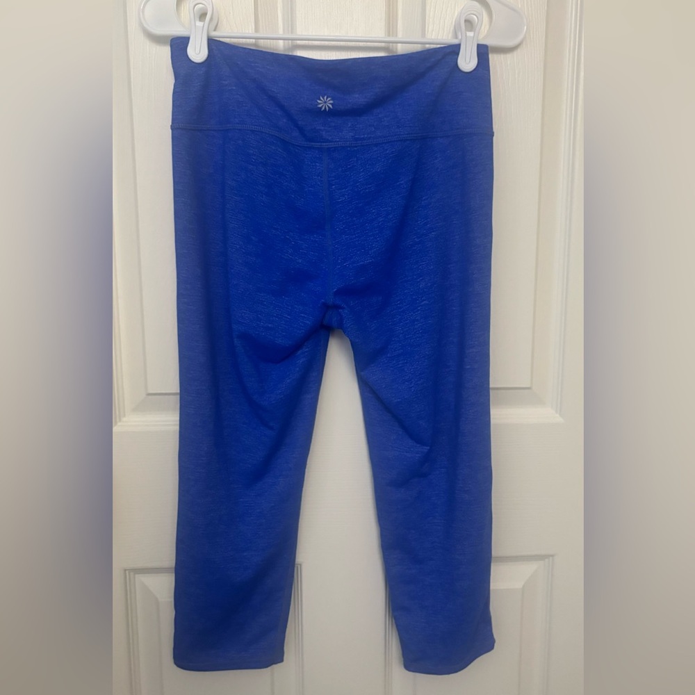 Athleta Chaturanga Spacedye blue capri leggings, size medium - Picture 2 of 5